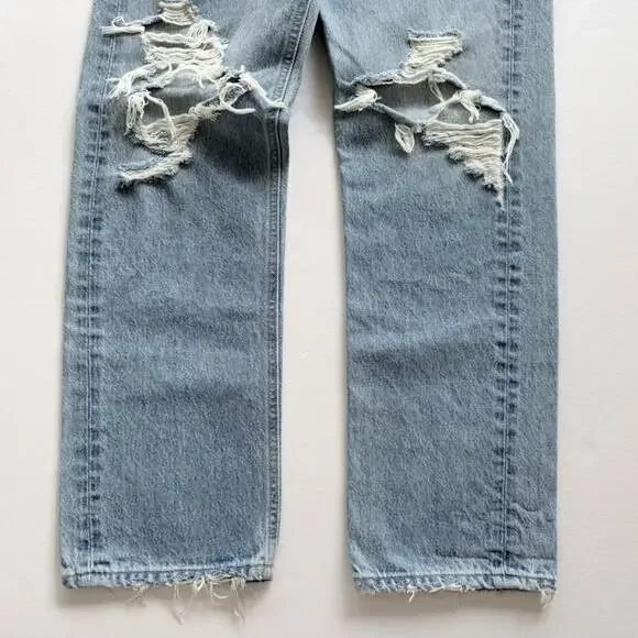 Agolde '90s Jeans Mid-Rise Loose Fit Size 25 Distressed Straight Leg Retro USA - Picture 9 of 9